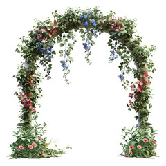A wedding arch with columns isolated on transparent png