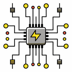 Electrical circuit lines vector illustration on white background