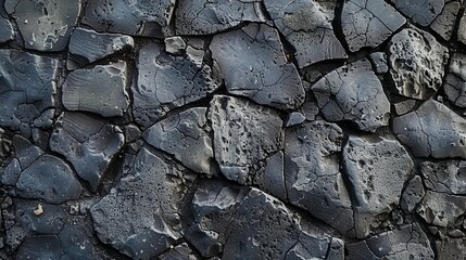 Fototapeta premium Dark cracked stone texture with grey and black tones