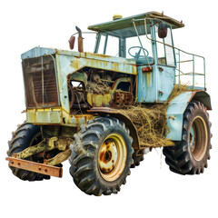 Obraz premium A forage harvester, farm equipment, isolated on transparent background