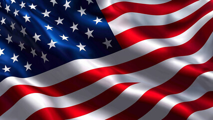 はためくアメリカ合衆国の国旗のクローズアップ。