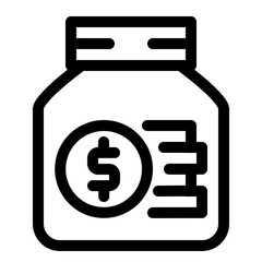 Saving money jar icon