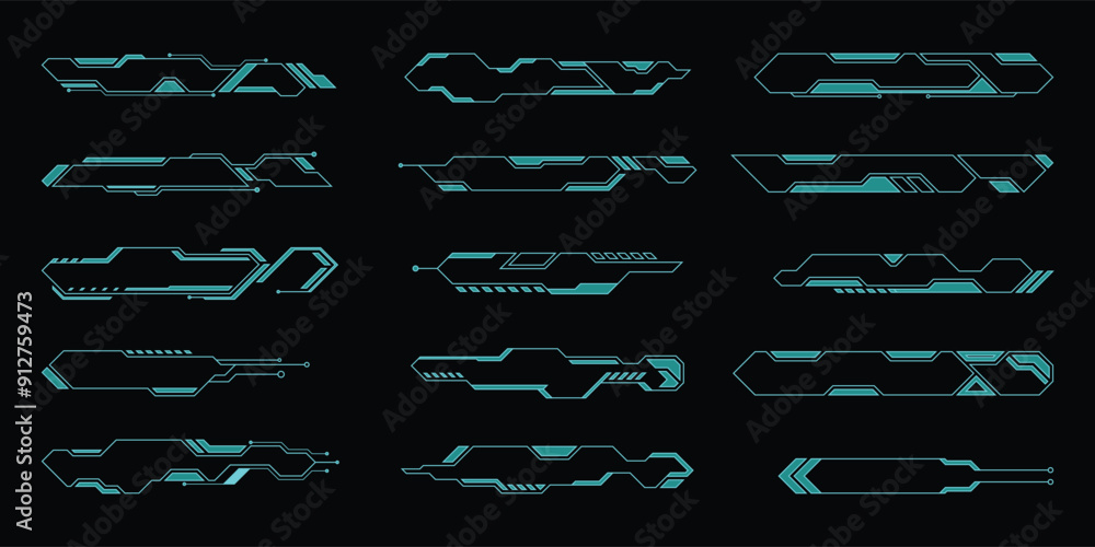 Poster sci-fi futuristic hud dashboard display virtual reality technology screen. user interface set. stati