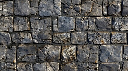 Rugged stone wall with various textured stones