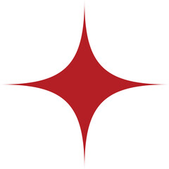 Obraz premium Decorative stylized star in dark shade of red color in minimalism style. Vector illustration with transparent background