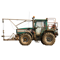 A crop sprayer, farm equipment, isolated on transparent background