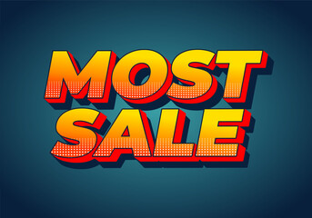 Most sale. Text effect in 3D style with good colors