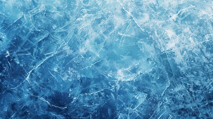 Frozen, textured ice sheet with intricate cracks