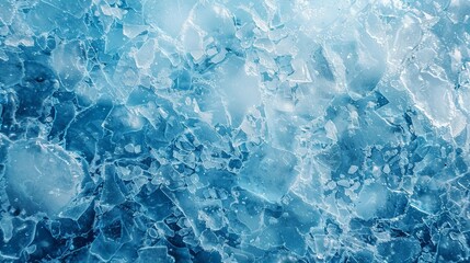 Intricate blue textures of broken and fragmented ice.