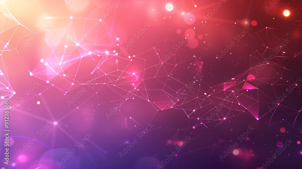 Poster abstract purple blue polygon tech network with connect technology background ,abstract pink green po
