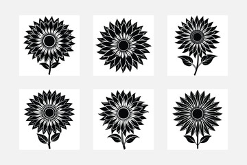Radiant Sunflower Silhouette Art for Bright Aesthetics
