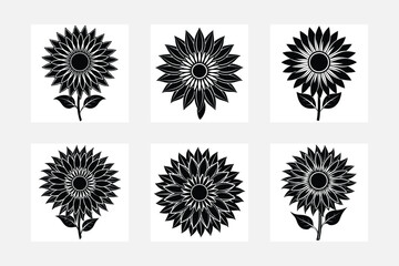 Fototapeta premium Trendy Sunflower Silhouette Art for Modern Interiors 