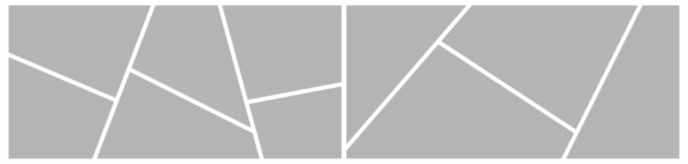 Pictures or photos frame collage. comics page grid layout abstract photo frames and digital photo wall template