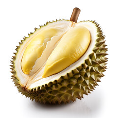 Fototapeta premium Fresh durian flesh slice isolated on white background