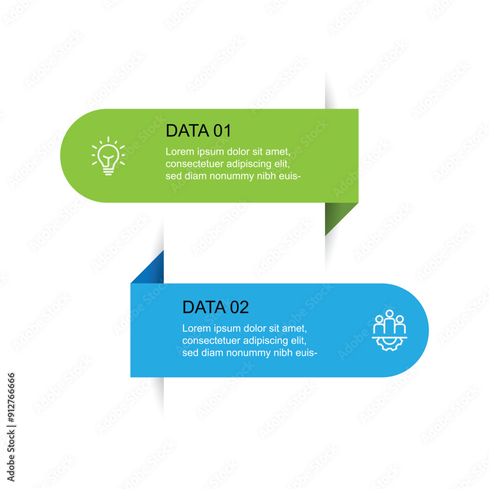 Poster Infographic template form with 2 steps concept can be used for workflow, data presentation, business banner and other graphic design 