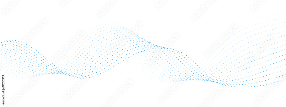 Poster wave of dots and weave lines. abstract background. futuristic dots and weave lines. vector blue dots