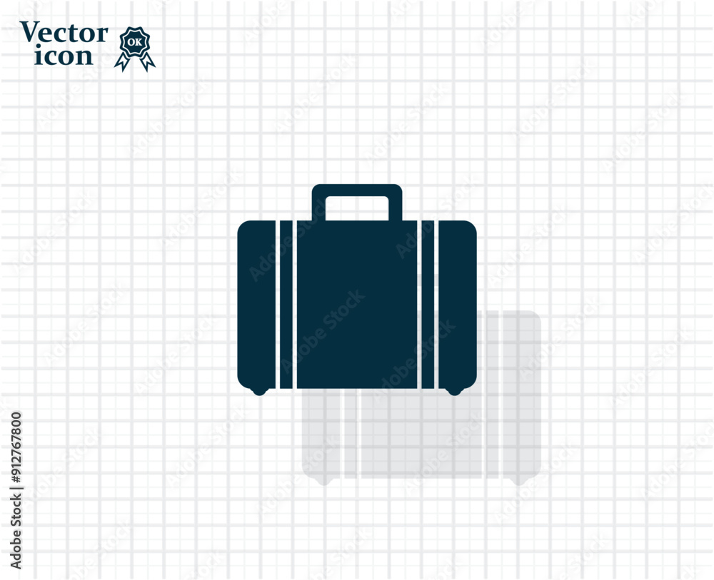 Poster vector dark color icon with shadow on light checkered background