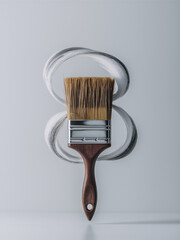 isolated paint brush against white background