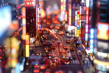 Night Cityscape with Blurred Lights
