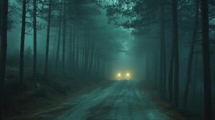 Fototapeta premium Mysterious Foggy Road