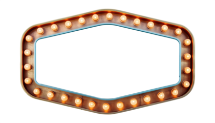 Retro marquee light sign frame banner background