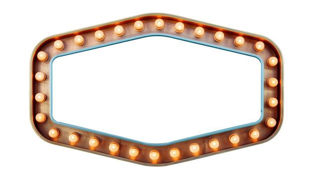Retro marquee light sign frame banner background