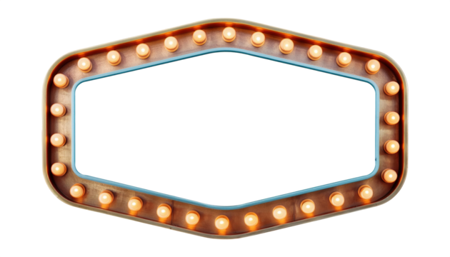 Retro marquee light sign frame banner background - Powered by Adobe