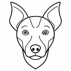 A dog face and  head line art vector