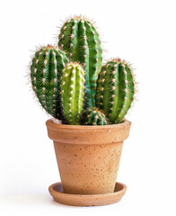 cactus in pot isolated white background