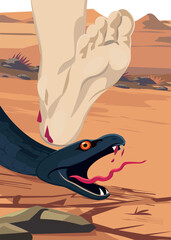 Genesis 3:15 biblical illustration I will put enmity between you and the woman, and between your offspring and her offspring; he shall bruise your head, and you shall bruise his heel 