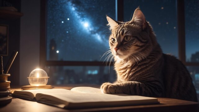 cassandra the celestial cat a cat with the ability to cinematic concept art