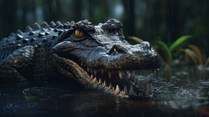 Fototapeta premium crocodile in the water