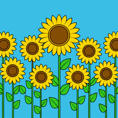 A field filled with radiant sunflowers vector