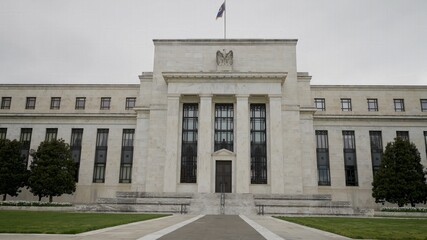 Obraz premium Front of Eccles building housing the Federal Reserve in Washington, DC. High quality photo
