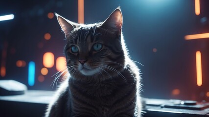 kiki the cosmic cat a cat with control over cosmic ele cinematic concept art