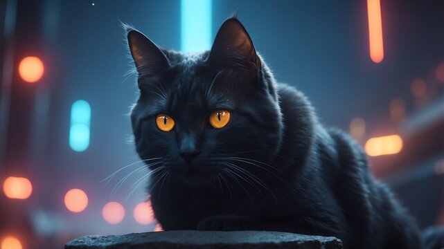 kiki the cosmic cat a cat with control over cosmic ele cinematic concept art