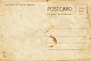 Blank of the old postcard with space for text