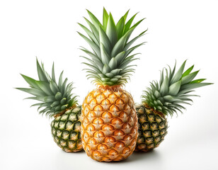  Juicy Pineapple isolated on white background