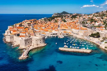 Fototapete Mediterranes Europa Dubrovnik a city in southern Croatia fronting the Adriatic Sea, Europe. Old city center of famous town Dubrovnik, Croatia. Picturesque view on Dubrovnik old town (medieval Ragusa) and Dalmatian Coast.  © daliu