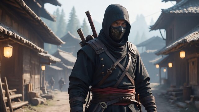 ned the nifty ninja a ninja with exceptional skills in cinematic concept art