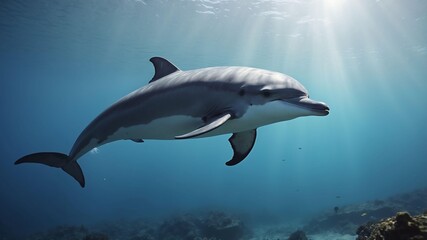 Fototapeta premium oliver the ocean oracle a wise dolphin who can predict cinematic concept art