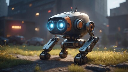 Fototapeta premium riley the robot pet a smart robot pet with various fun cinematic concept art