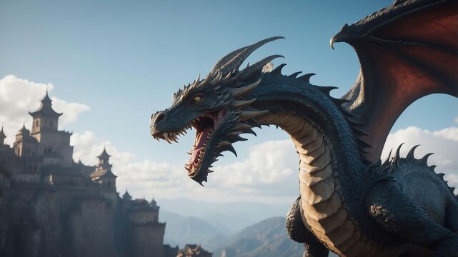 sasha the sky serpent a dragonlike serpent who flies t cinematic concept art