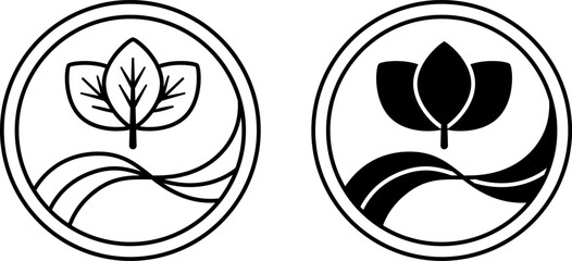 Icons High Potency Fiber. Black and White Vector Icons. Label for Medicine and Food Packaging