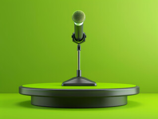 Microphone Stand Isolated, Generative AI Illustration