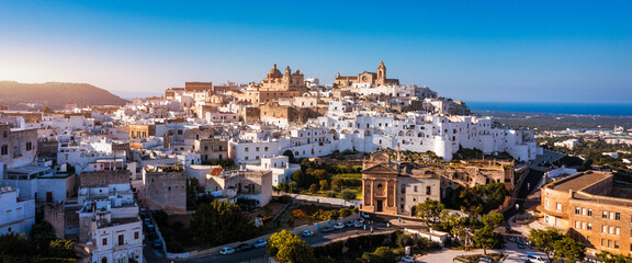 View of Ostuni white town, Brindisi, Puglia (Apulia), Italy, Europe. Old Town is Ostuni's citadel....