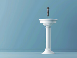 Microphone Stand Isolated, Generative AI Illustration