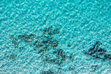 Aerial view of Baia dei Turchi, Puglia region, Italy. Turkish Bay (or Baia dei Turchi), this coast of Apulia is one of the most important ecosystems in Salento, Italy. Seacoast of Baia dei Turchi.