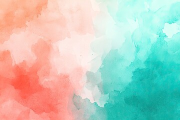 A vibrant watercolor background featuring soft hues of coral and teal, perfect for artistic and creative projects.