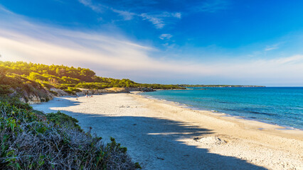 View of Baia dei Turchi, Puglia region, Italy. Turkish Bay (or Baia dei Turchi), this coast of Apulia is one of the most important ecosystems in Salento, Italy. Seacoast of Baia dei Turchi.